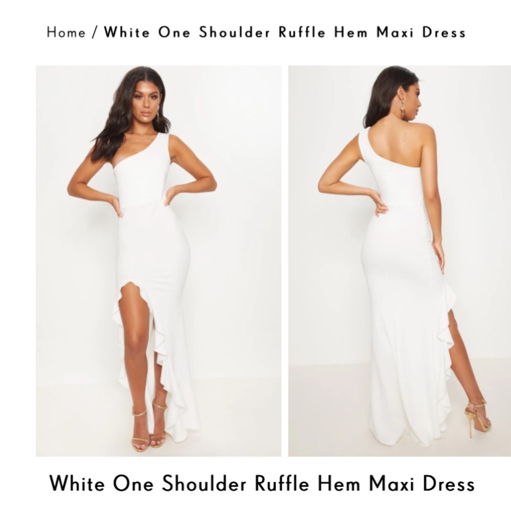 PRETTY LITTLE THING White One Shoulder Dress